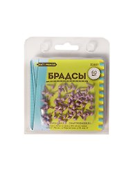 Брадсы металлические «Кружочки», сиреневые, 4,5х8 мм, Craft Premier, 60 штук