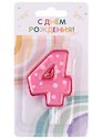 Свеча для торта цифра 4 (6 см) (цветная)