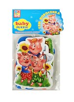 Игровой набор, ТМ Vladi, Мягкие пазлы Baby puzzle Сказки Три поросенка, Мультиколор