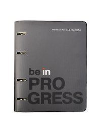 Тетрадь 120л кл. "Be in progress" на кольцах, подложка иск.кожа, скругл.углы, IN FOLIO