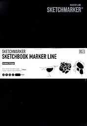 Скетчбук 17,6*25см 16л "SKETCHMARKER MARKER LINE", 160г/м2, мягк.обложка, цв.цв.черный