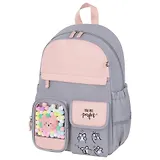 Рюкзак "Sweet paws" 1отд., 40*29*14см. серый, с термонашивками