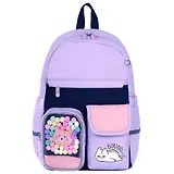 Рюкзак "Lazy cat" 1отд., 40*29*14см. сиреневый, с термонашивками