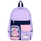 Рюкзак "Lazy cat" 1отд., 40*29*14см. сиреневый, с термонашивками