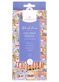 Карандаши цветные «Cocktail Kittens», Lorex, 12 цветов