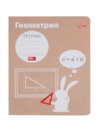 Тетрадь 48л кл. ТЕМА "Белый кролик" Геометрия, мел.картон, скругл.углы, интерактивн.справочн.информация