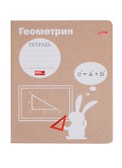Тетрадь 48л кл. ТЕМА "Белый кролик" Геометрия, мел.картон, скругл.углы, интерактивн.справочн.информация