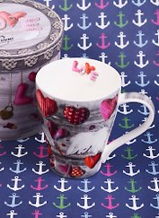 Кружка Сердечки Любви (350мл) костяной фарфор подарочная упаковка Gift'n'Home (M-350 Love)