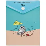 Папка-конверт А6 на кнопке СПб "Кот на море", вертикальная