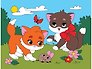 Холст с красками 18х24 см. "Котята на лугу"