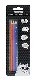 Карандаши чернографитные 3 штуки, "Позитив" НВ, заточенные, Listoff