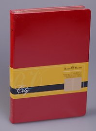 Ежедневник недат. А5 160л "CITY" красный, иск.кожа, золотой обрез, ляссе, Bruno Visconti