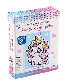 Набор для творчества Origami. Алмазная фигурка с магнитом и ленточкой «Розовый единорог»