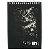 Скетчбук А4 80л "Сова и рысь" белый офсет, 100г/м2, тв.обложка, спираль