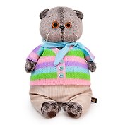 Мягкая игрушка Басик в полосатой кофте и штанах (19 см)