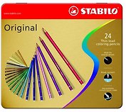 Цветные карандаши 24цвета Stabilo Original в металлическом футляре