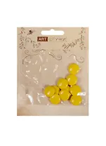 Полубусины под кожу" 10 шт, в пакете с подвесом, 1 см желтые"