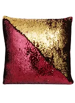 Подушка с пайетками красная с золотом (3771) (37х37)