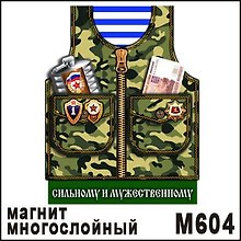 Магнит 23 февраля Жилетка в ассортименте