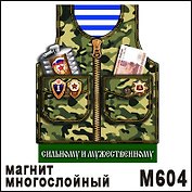 Магнит 23 февраля Жилетка в ассортименте