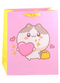 Пакет А4 32*26*10 "Kawaii. Котик с сердечком" дет., бум.мат.ламинат