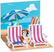 3D открытка Пляж (Beach Chairs) (мини) (TR130)