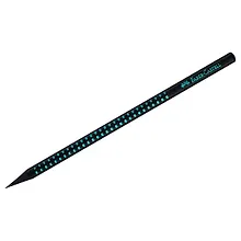 Карандаш чернографитный, твердость грифеля B "Sparkle Black", трехгранный, заточенный, Faber-Castell