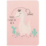 Записная книжка А6 32л кл. "Dino Princess", тонир. внутр. блок, сшивка