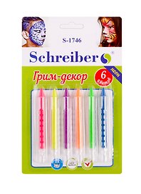 Мелки для аквагрима, НЕОН, Schreiber/Шрайбер 6цв. S 1746