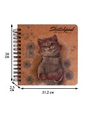 Скетчбук 200*200 120л "Игривый котенок" крафт бумага 80г/м2, карт.обл., тв.подложка, гребень - 2