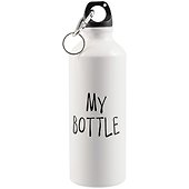 Бутылка с карабином My Bottle (белая) (металл) (500мл) - 0