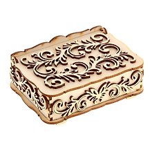 Шкатулка дерево белая с белыми резными элементами (10х14х5) (1038782)