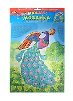 Самокл. мерцающая мозаика из мягк. пласт. Павлин (C1573-28) (набор д/творч.) (упаковка)