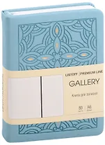 Записная книжка А6 80л кл. "GALLERY. Мятный" иск.кожа с поролоном, термотиснение, ляссе, скругл.углы, инд.уп.