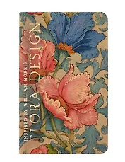 Книга для записей 130*210 32л "FLORA DESIGN. Inspired by William Morris (розовые и голубые цветы)" скрепка