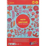 Фетр цветной A4 deVENTE Оттенки красного(8040683) (5 цв) (5 л) (толщина 2 мм) (упаковка)