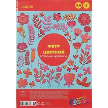 Фетр цветной A4 deVENTE Оттенки красного(8040683) (5 цв) (5 л) (толщина 2 мм) (упаковка)
