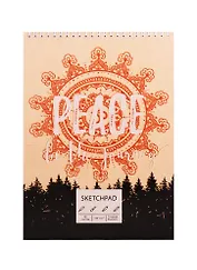 Скетчбук А4 40л "Peace", 120г/м2, обложка крафт картон, евроспираль