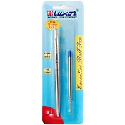 Ручка шариковая автоматическая синяя "Sterling" хром/стальной корп, зап.стержень, блистер, Luxor