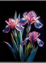 Тетрадь А4 96л кл. "Ирисы" скрепка, мел.картон, выб.лак, выб.лак