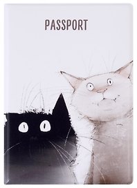 Обложка для паспорта Коты Дуэт (ПВХ бокс)