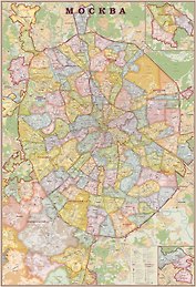 Карта "Москва современная", экодизайн (1,09х1,60м) (1:34 000)