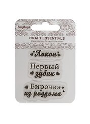 Набор штампов Бирочка из роддома/Перв. зубик/Локон (SCB4907057) (7х7см) (3+) (упаковка)