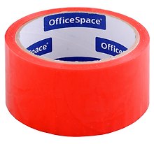 Лента клейкая упаковочная, красная, 48 мм х 40 м, OfficeSpace