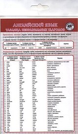 Английский язык. Неправильные глаголы. Шпаргалка