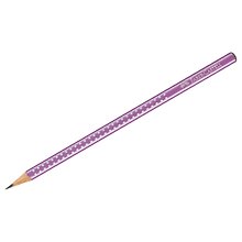 Карандаш ч/гр "Sparkle" B, трехгранный, фиолетовый металлик, заточен., Faber-Castell