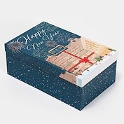 Коробка "Новогодний город" 32,5*20*12,5 Новый год, картон