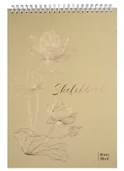 Скетчбук А4 40л "Лотос" 160г/м2, тонир. картон, фольга, спираль