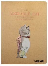 Записная книжка «Adorable cat» А6, 48 листов в клетку, сшивка, Lenwa