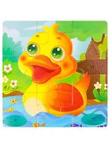 Деревянная пазл-рамка (14,5х14см) "УТЕНОК" (9элементов) (окраш.рамка) Арт. AN02634